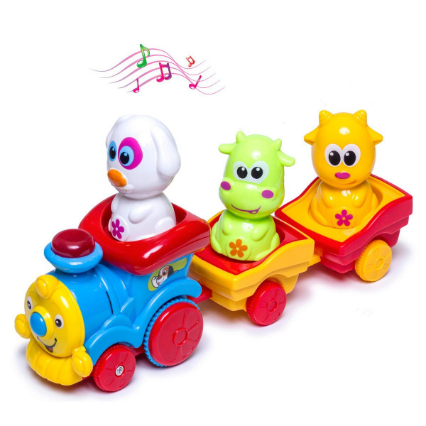 

Музыкальная игрушка BeBeLino Паровозик синий с животными (57077-1)