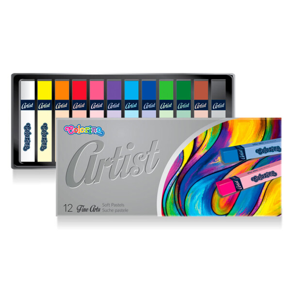 

Пастель сухая Colorino Artist квадратная в пластиковом контейнере 12 цветов (65238PTR)
