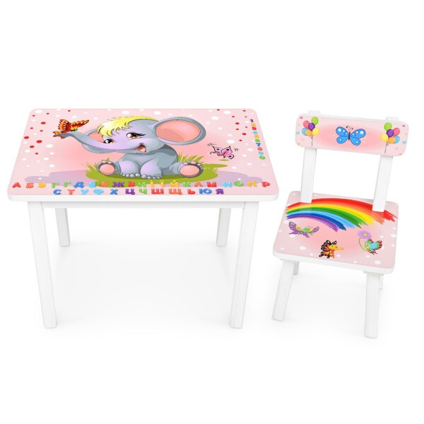 

Столик со стульчиком Bambi Слон BSM2K-47ua White / Pink (BSM2K-47ua)