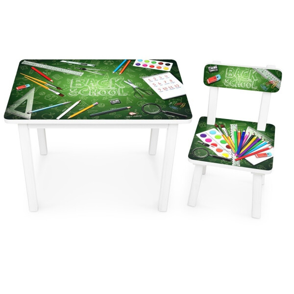 

Столик со стульчиком Bambi Школа BSM2K-83 White / Green (BSM2K-83)