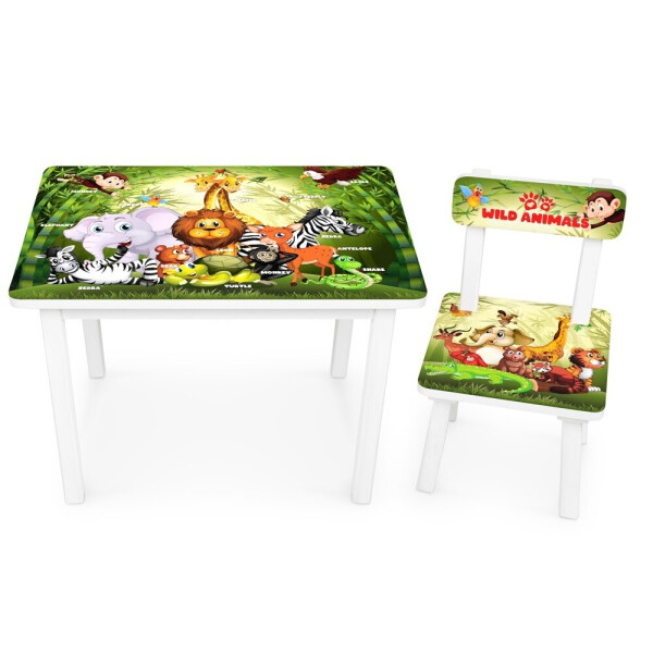 

Столик со стульчиком Bambi Wild animals BSM2K-80 White / Green (BSM2K-80)