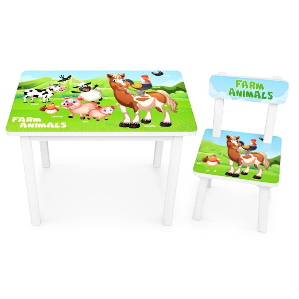 

Столик со стульчиком Bambi Farm animals BSM2K-82 White / Green (BSM2K-82)