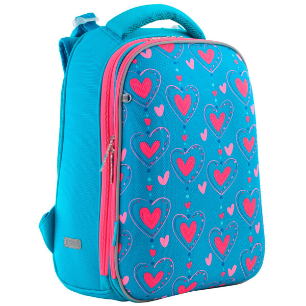 

Рюкзак 1 Вересня Romantic hearts каркасный голубой 16,5 л (556034)