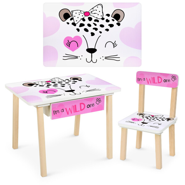 

Столик со стульчиком Bambi Гепард 803-1 White / Pink (803-1)