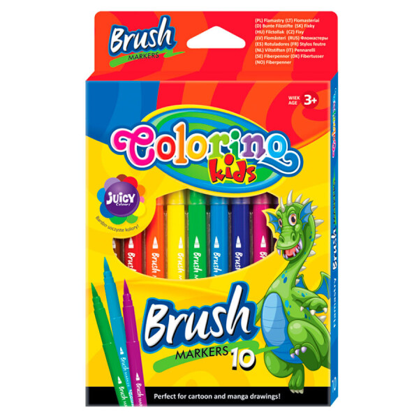 

Фломастеры с кисточками Colorino Brush 10 цветов 10 шт (65610PTR)