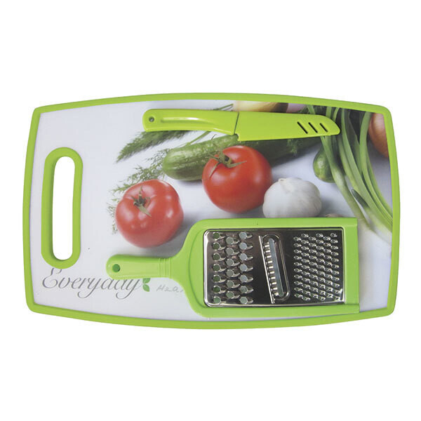 

Разделочная доска с ножом и теркой Maestro White / Green (MR-1784)