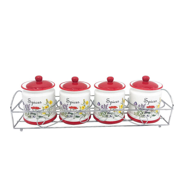 

Набор для специй Maestro Flora 5 предметов White / Red (MR-20008-04CS)