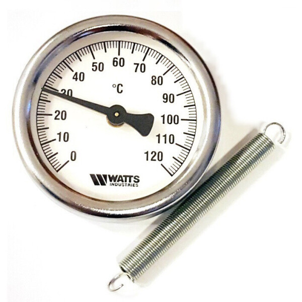 

Термометр Watts TAB 63/120 (F+R810 TCM 63mm 0-120°C) накладной