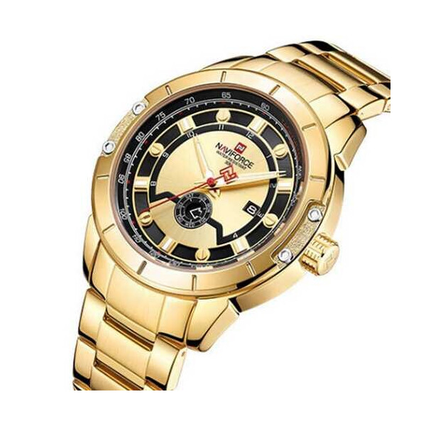 

Мужские наручные часы (NF9166 Gold-Black) Naviforce 43 мм Золотой