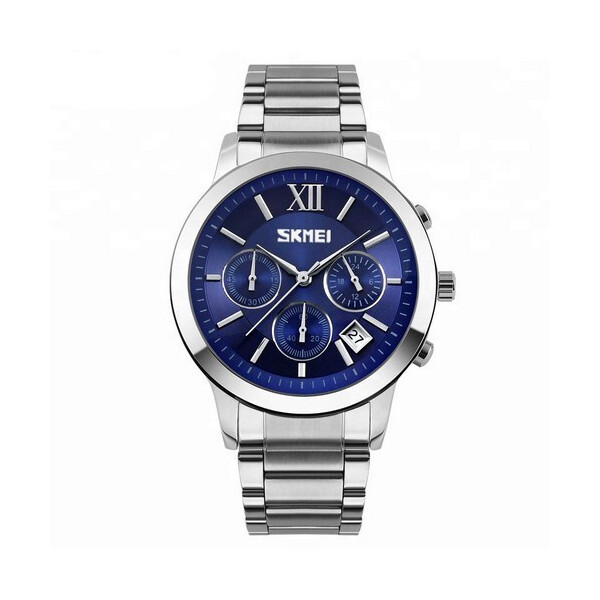 

Мужские наручные часы (9097 Silver-Blue) Skmei 44 мм Серебряный
