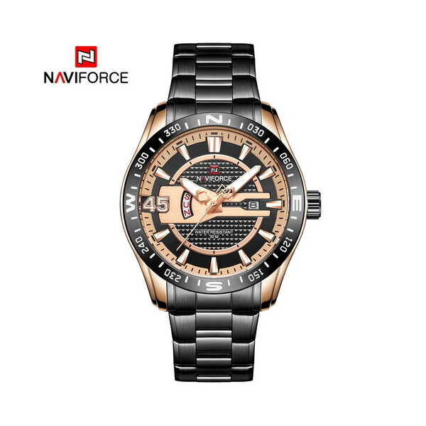 

Мужские наручные часы (NF9157 Black-Cuprum) Naviforce 43 мм Черный