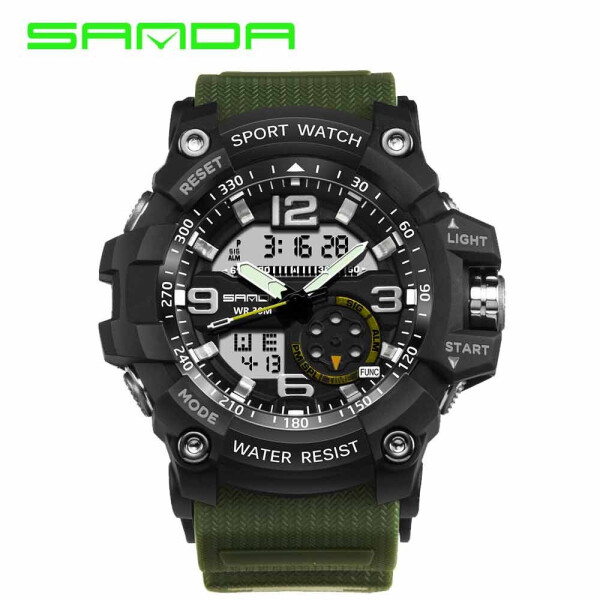 

Мужские наручные часы (759 Green-Black) Sanda 56 мм Зеленый