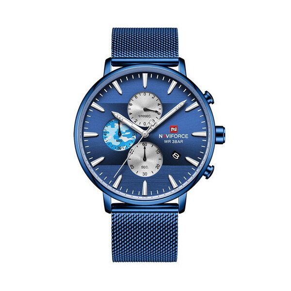 

Мужские наручные часы (NF9169 All Blue) Naviforce 42 мм Синий