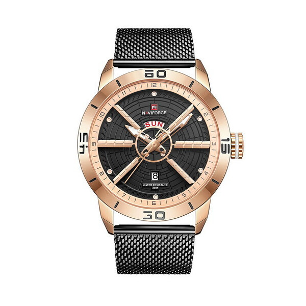 

Мужские наручные часы (NF9155 Black-Cuprum) Naviforce 45 мм Черный