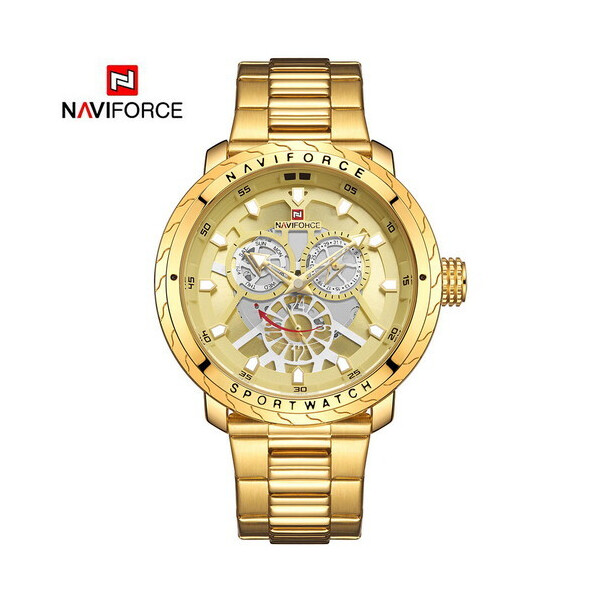 

Мужские наручные часы (NF9158 All Gold) Naviforce 45 мм Золотой