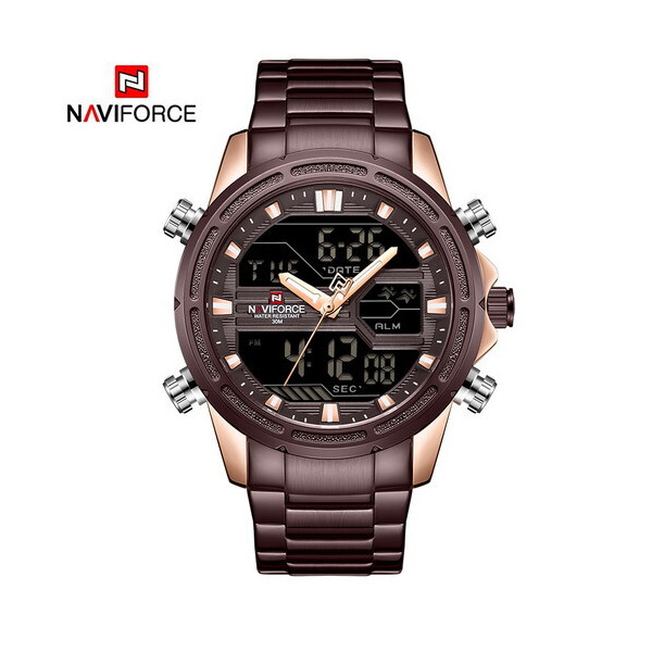 

Мужские наручные часы (NF9138S Brown-Cuprum) Naviforce 45 мм Коричневый