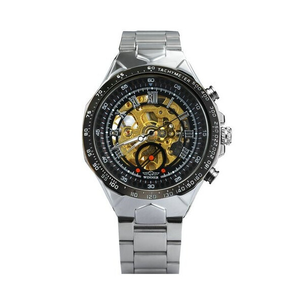 

Мужские наручные часы (8067 Silver-Black-Gold Red) Winner 45 мм