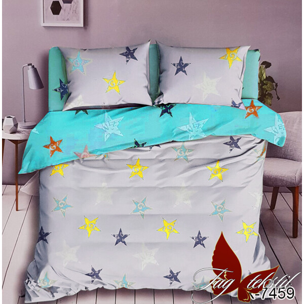 

Постельное белье (R7459) ТМ TAG 150x215 см Серо-голубой
