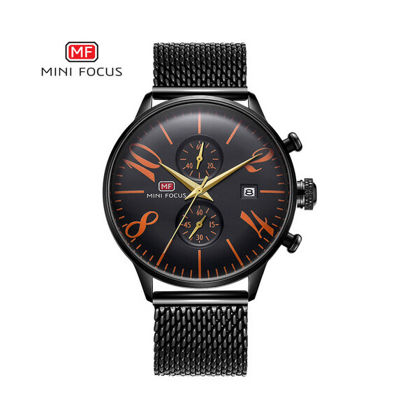 

Мужские наручные часы (MF0135G.08 Black-Orange) Mini Focus 45 мм Черный