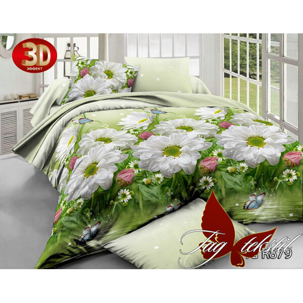 

Постельное белье (R879) ТМ TAG 150x215 см Салатово-белый
