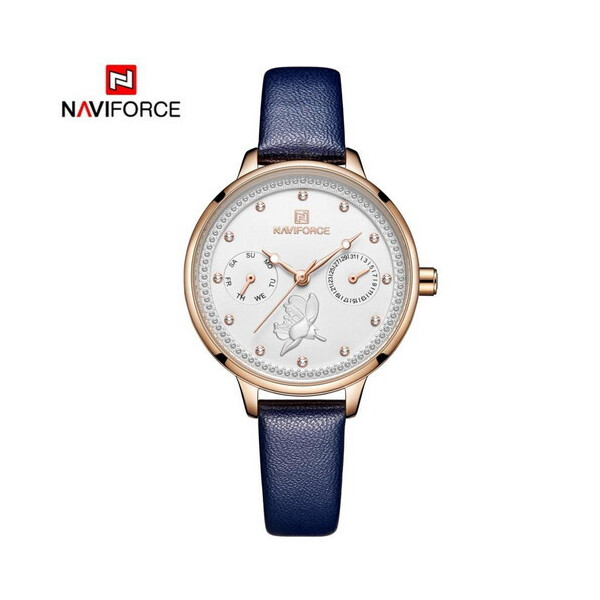 

Женские наручные часы (NF5003 Blue-White-Cuprum) Naviforce 32 мм Синий