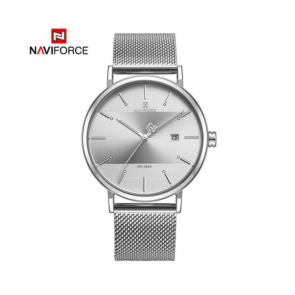 

Мужские наручные часы (NF3008G All Silver) Naviforce 40 мм Серебряный