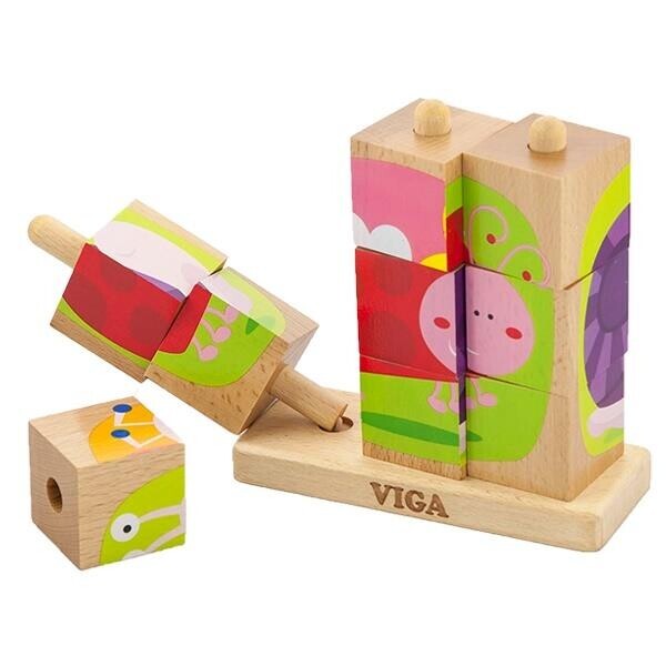 

Пазл-пирамидка Насекомые Viga Toys 14,5х14х5,5 см Разноцветный