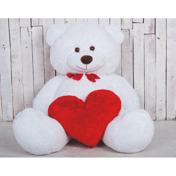 

Большой плюшевый мишка с сердечком Джеральд Yarokuz 165 см Белый