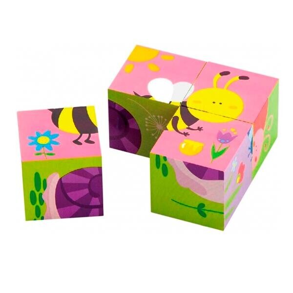 

Пазл-кубики Насекомые Viga Toys 18х18х5 см Разноцветный