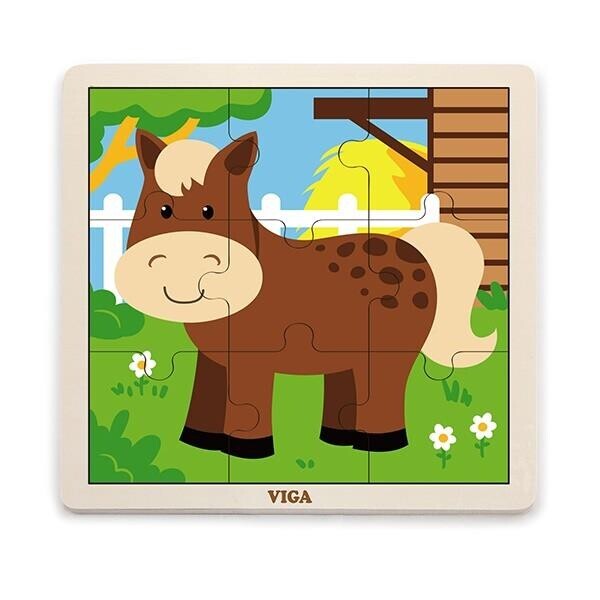 

Пазл Лошадь Viga Toys 22,5х22,5х1 см Разноцветный