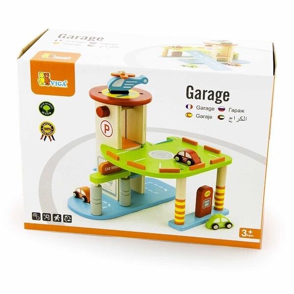 

Игровой набор Гараж Viga Toys 27х39х25 см разноцветный
