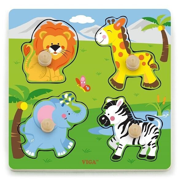 

Рамка-вкладыш Дикие животные Viga Toys 22,5х22,5х1 см Разноцветный