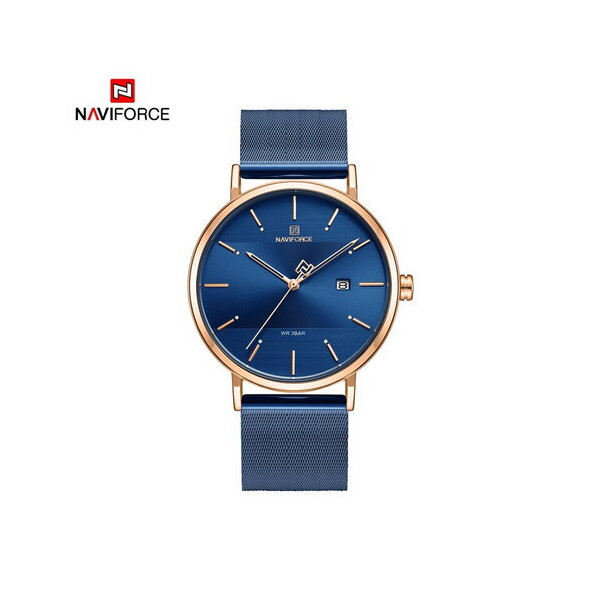 

Мужские наручные часы (NF3008G Blue-Gold) Naviforce 40 мм Синий