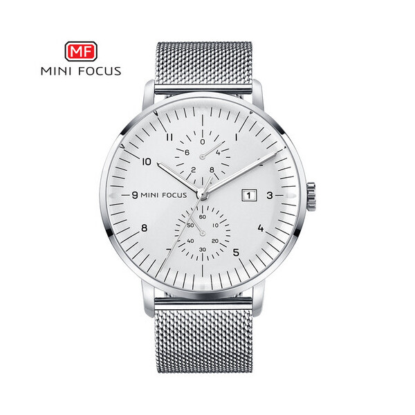 

Мужские наручные часы (MF0052G.04 Silver-White) Mini Focus 42 мм Серебряный