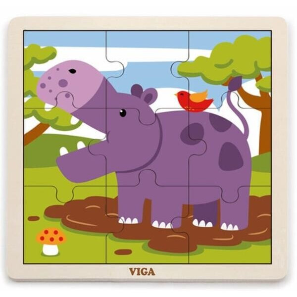 

Пазл Бегемот Viga Toys 22,5х22,5х1 см Разноцветный