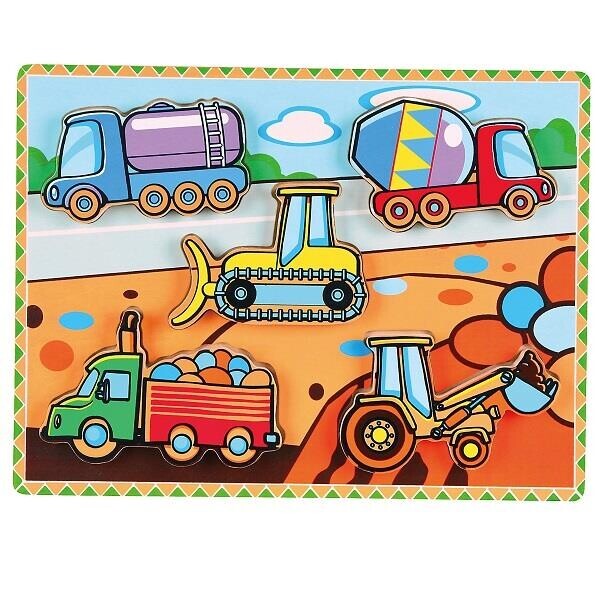 

Рамка-вкладыш Спецмашины Viga Toys 30х22,5х2 см Разноцветный