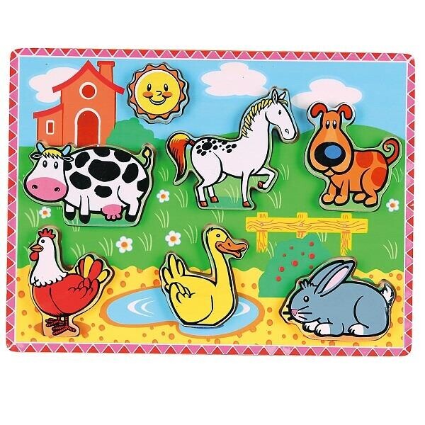 

Рамка-вкладыш Домашние животные Viga Toys 30х22,5х2 см Разноцветный
