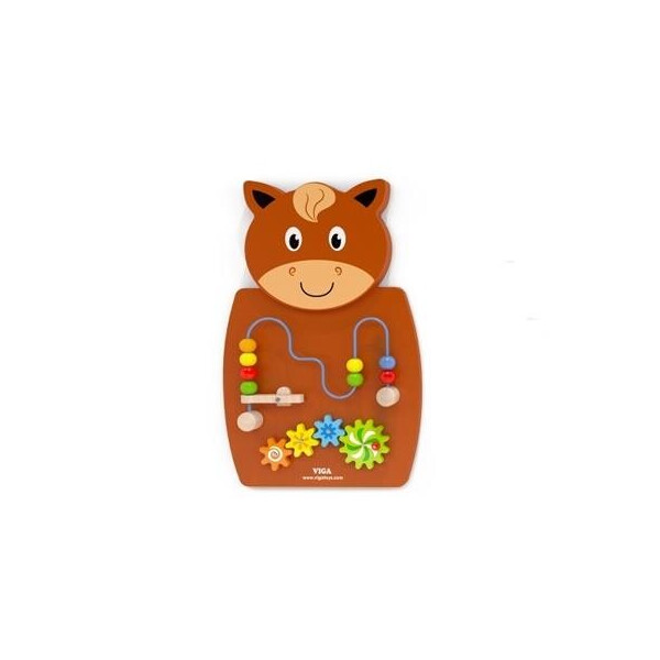 

Игрушка настенная бизиборд Лошадь с лабиринтом Viga Toys 55х36х5,5 см Разноцветный
