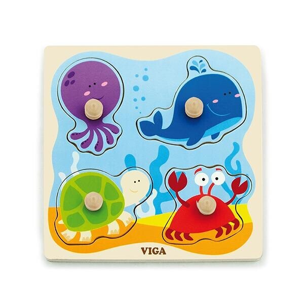 

Пазл Морские обитатели Viga Toys 22,5х22,5х1 см Разноцветный