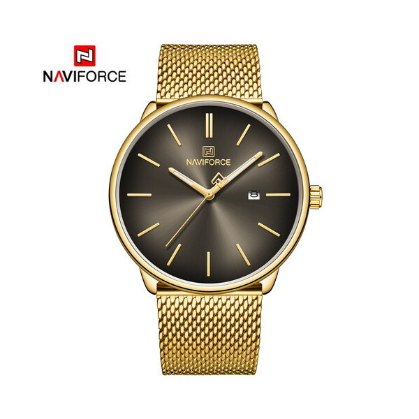 

Мужские наручные часы (NF3012G Gold-Black) Naviforce 42 мм Золотой
