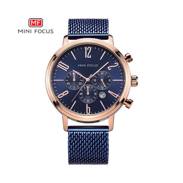 

Женские наручные часы (MF0183G.02 Blue-Cuprum-Blue) Mini Focus 46 мм Синий