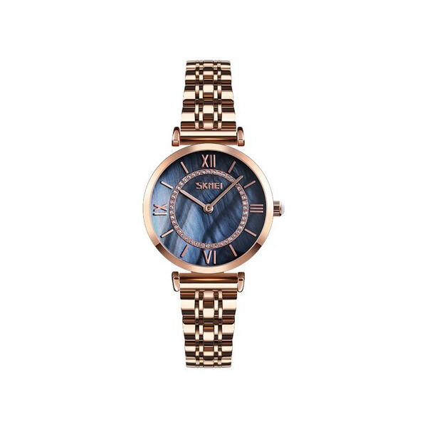 

Женские наручные часы (9198 Cuprum-Blue Diamands Small) Skmei 35 мм Бронзовый