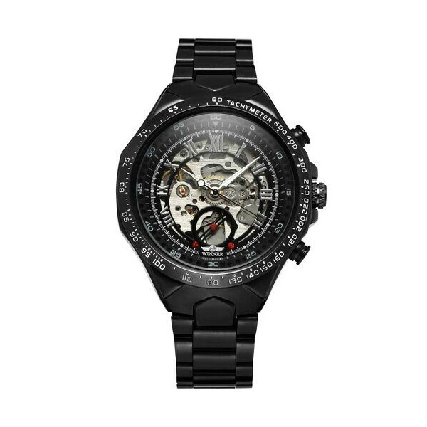 

Мужские наручные часы (8067 Black-Silver Red Cristal) Winner 44 мм Черный