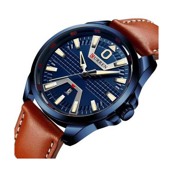 

Мужские наручные часы (8379 Blue-Brown) Curren 47 мм Синий