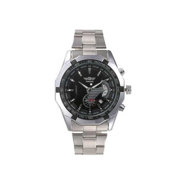 

Мужские наручные часы (340 Silver-Black) Winner 46 мм Серебряный