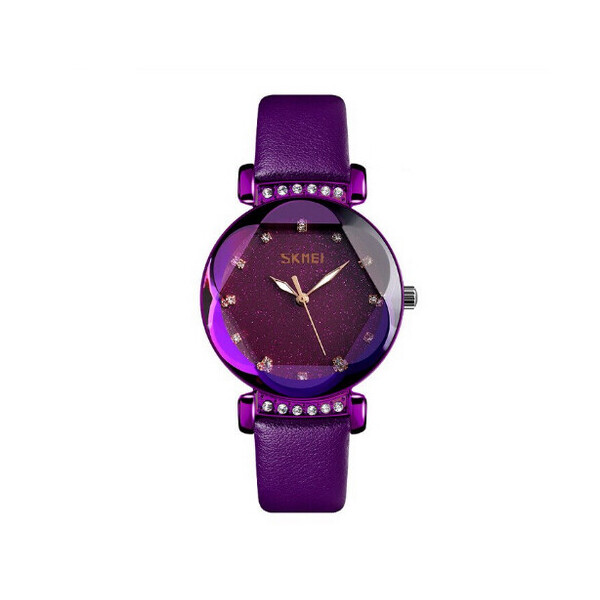 

Женские наручные часы (9188 Violet Leather) Skmei 34 мм Фиолетовый