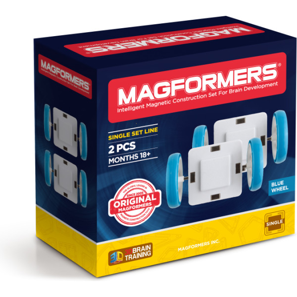 Конструктор магнитный Magformers Колеса голубые, 2 эл. (713025)
