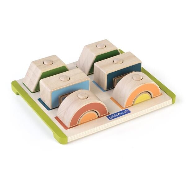

Набор деревянных блоков Manipulatives Чередование и сочетание Guidecraft 27х32х9 см Разноцветный