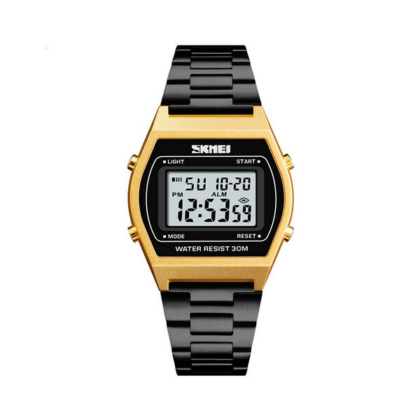 

Мужские наручные часы (1328 Black-Gold-Black) Skmei 34 мм Черный