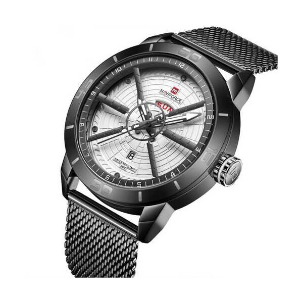 

Мужские наручные часы (NF9155 Black-Gray) Naviforce 45 мм Черный